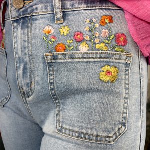 Jeans Bordados Flores